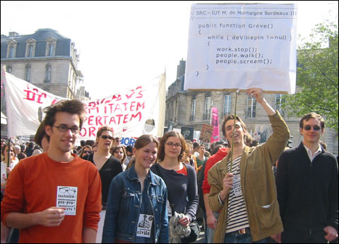 CPE, CNE, chÃ´mage des jeunes, Bordeaux le 4 avril 2006
